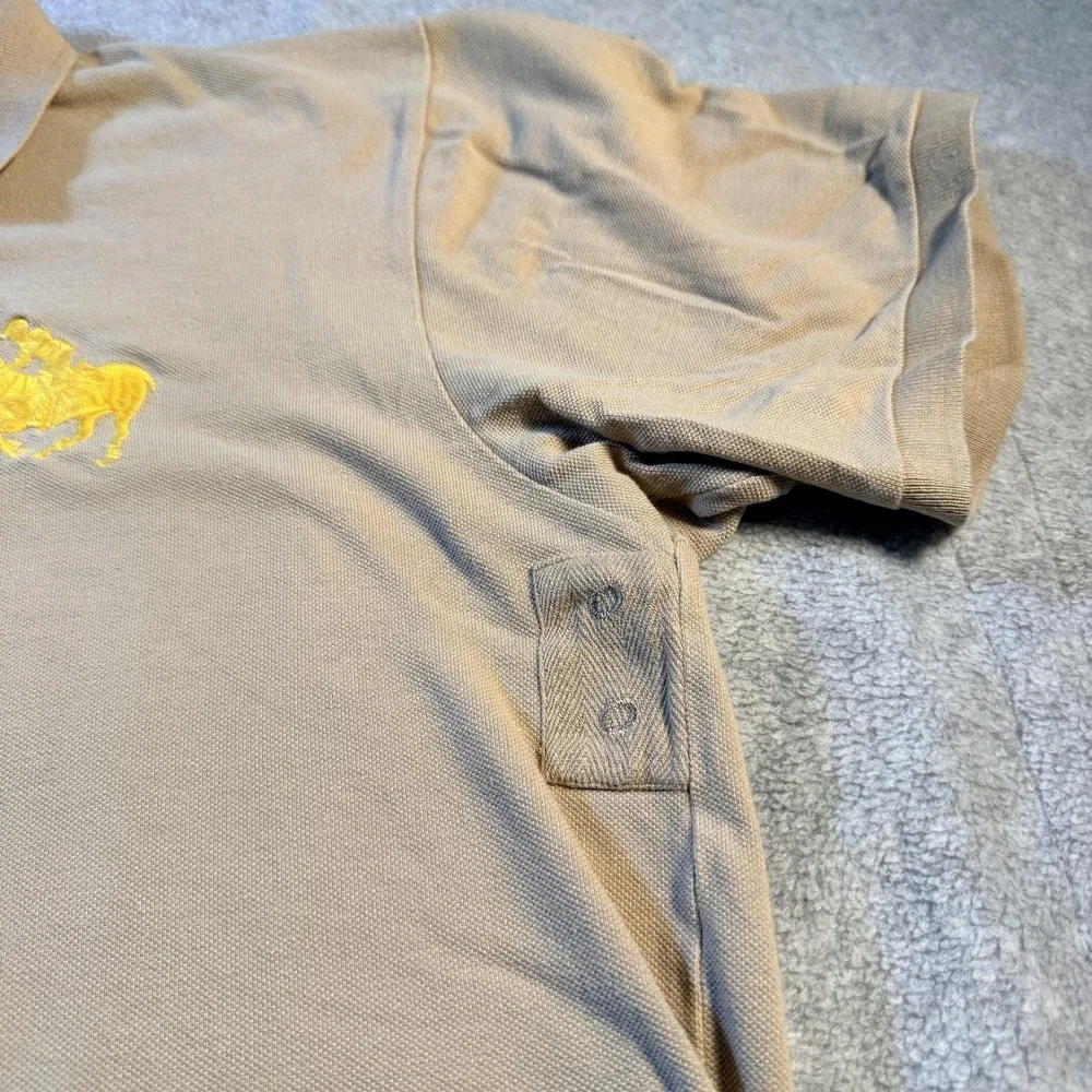 VTG Polo Ralph Lauren Polo Shirt Mens 2XL Custom Fit Double Horsemen 3 Patch USA